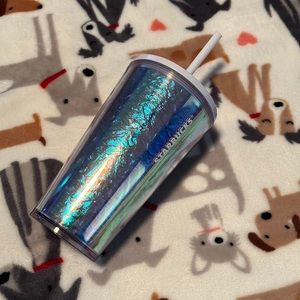 STARBUCKS Grande Iridescent Foil Holographic Tumbler